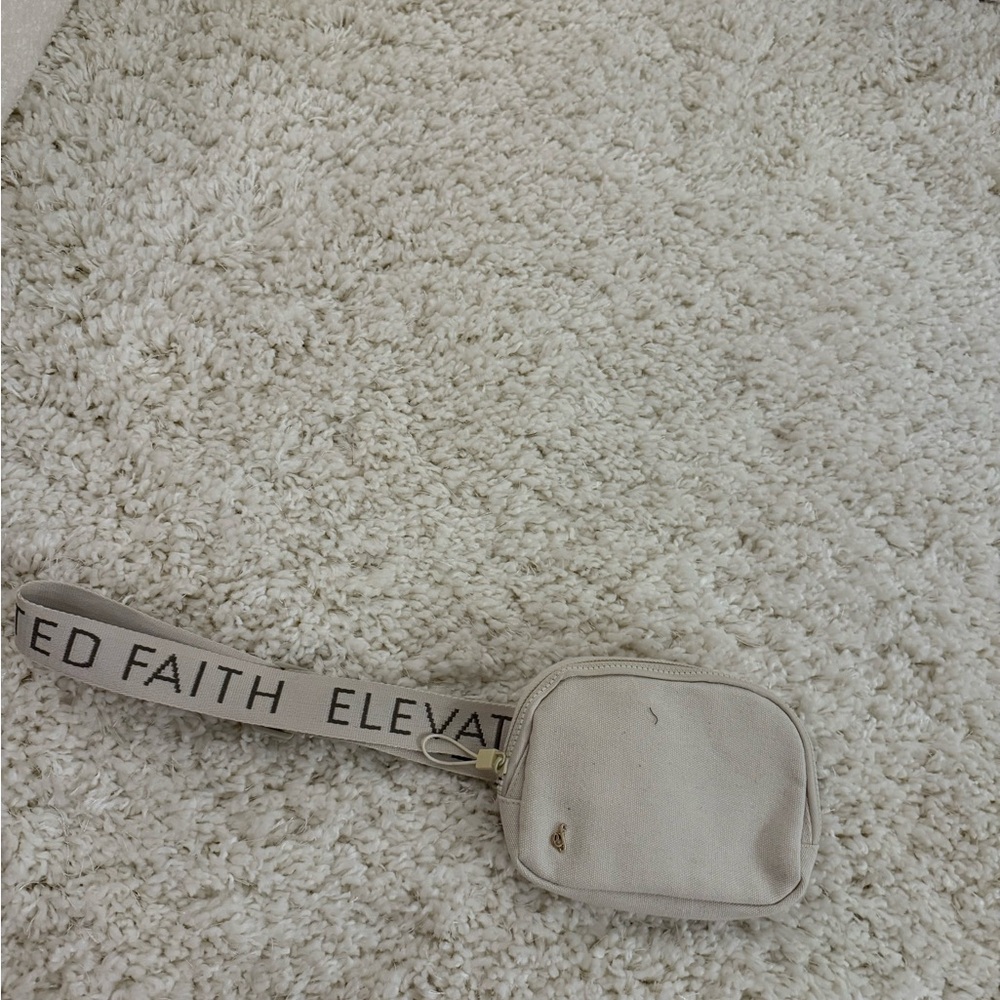 Cream Wristlet Pouch